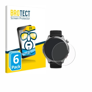 Parte frontale di una confezione del prodotto con il logo del marchio BROTECT. Accanto è raffigurato il dispositivo Huami Amaz