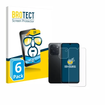 Parte frontale di una confezione del prodotto con il logo del marchio BROTECT. Accanto è raffigurato il dispositivo Xiaomi Poc