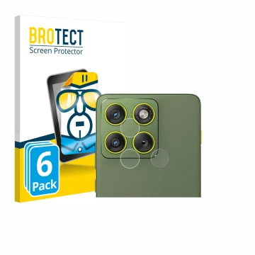 Parte frontale di una confezione del prodotto con il logo del marchio BROTECT. Accanto è raffigurato il dispositivo Motorola E