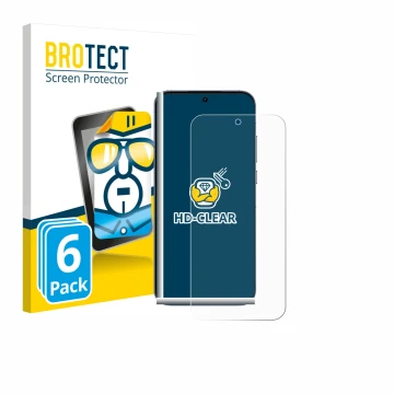 Parte frontale di una confezione del prodotto con il logo del marchio BROTECT. Accanto è raffigurato il dispositivo realme GT 