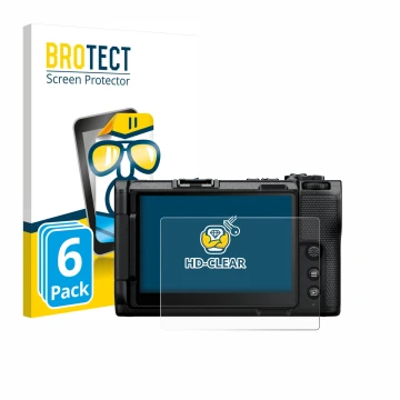 Parte frontale di una confezione del prodotto con il logo del marchio BROTECT. Accanto è raffigurato il dispositivo Nikon ZR 2