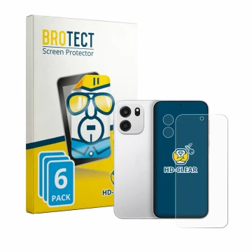 Parte frontale di una confezione del prodotto con il logo del marchio BROTECT. Accanto è raffigurato il dispositivo OnePlus Tu
