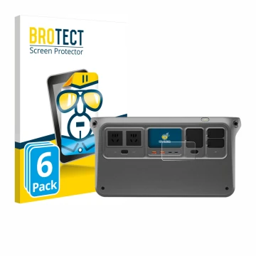 Parte frontale di una confezione del prodotto con il logo del marchio BROTECT. Accanto è raffigurato il dispositivo DJI Power 