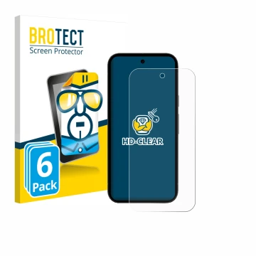 Parte frontale di una confezione del prodotto con il logo del marchio BROTECT. Accanto è raffigurato il dispositivo Google Pix