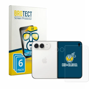 Parte frontale di una confezione del prodotto con il logo del marchio BROTECT. Accanto è raffigurato il dispositivo Apple iPho