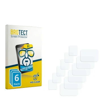 Parte frontale di una confezione del prodotto con il logo del marchio BROTECT. Accanto si trova la protezione per lo schermo c