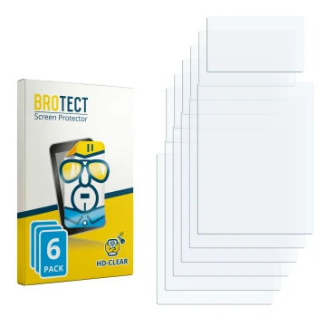 Parte frontale di una confezione del prodotto con il logo del marchio BROTECT. Accanto si trova la protezione per lo schermo c