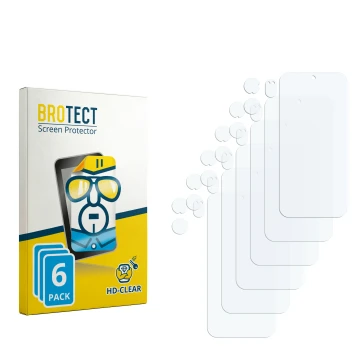 Parte frontale di una confezione del prodotto con il logo del marchio BROTECT. Accanto si trova la protezione per lo schermo c