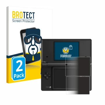 Parte frontale di una confezione del prodotto con il logo del marchio BROTECT. Accanto è raffigurato il dispositivo Nintendo D