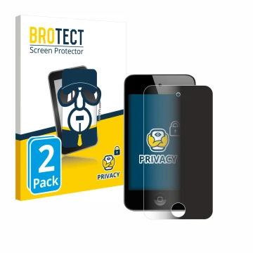 Parte frontale di una confezione del prodotto con il logo del marchio BROTECT. Accanto è raffigurato il dispositivo Apple iPod