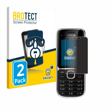 Parte frontale di una confezione del prodotto con il logo del marchio BROTECT. Accanto è raffigurato il dispositivo Nokia C2-0