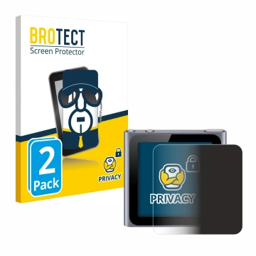 Parte frontale di una confezione del prodotto con il logo del marchio BROTECT. Accanto è raffigurato il dispositivo Apple iPod