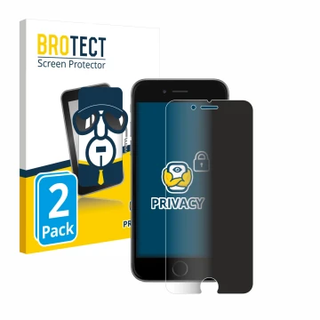 Parte frontale di una confezione del prodotto con il logo del marchio BROTECT. Accanto è raffigurato il dispositivo Apple iPho