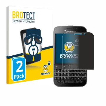 Parte frontale di una confezione del prodotto con il logo del marchio BROTECT. Accanto è raffigurato il dispositivo Blackberry