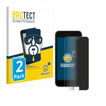 Parte frontale di una confezione del prodotto con il logo del marchio BROTECT. Accanto è raffigurato il dispositivo Apple iPho