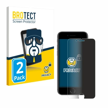 Parte frontale di una confezione del prodotto con il logo del marchio BROTECT. Accanto è raffigurato il dispositivo Apple iPho