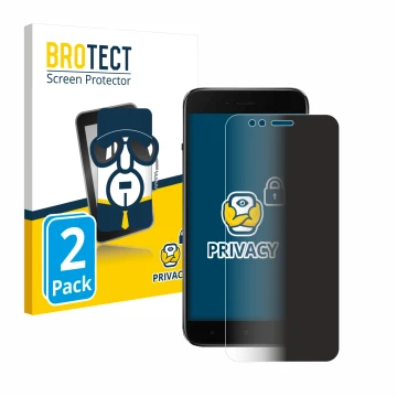 Parte frontale di una confezione del prodotto con il logo del marchio BROTECT. Accanto è raffigurato il dispositivo Xiaomi Mi 