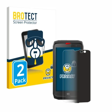 Parte frontale di una confezione del prodotto con il logo del marchio BROTECT. Accanto è raffigurato il dispositivo Crosscall 