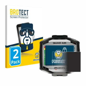 Parte frontale di una confezione del prodotto con il logo del marchio BROTECT. Accanto è raffigurato il dispositivo Mares Quad