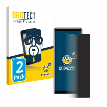 Parte frontale di una confezione del prodotto con il logo del marchio BROTECT. Accanto è raffigurato il dispositivo Sony Xperi