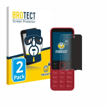 Parte frontale di una confezione del prodotto con il logo del marchio BROTECT. Accanto è raffigurato il dispositivo Nokia 150 