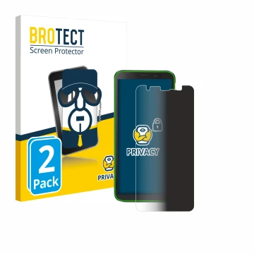 Parte frontale di una confezione del prodotto con il logo del marchio BROTECT. Accanto è raffigurato il dispositivo Blackview 