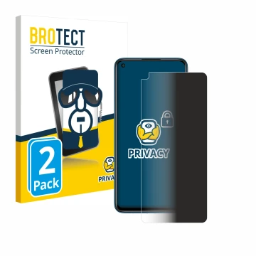 Parte frontale di una confezione del prodotto con il logo del marchio BROTECT. Accanto è raffigurato il dispositivo Xiaomi Red