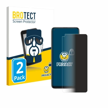 Parte frontale di una confezione del prodotto con il logo del marchio BROTECT. Accanto è raffigurato il dispositivo Xiaomi Mi 