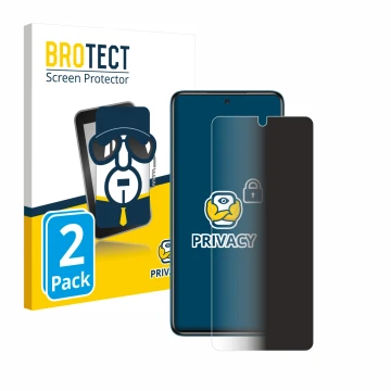 Parte frontale di una confezione del prodotto con il logo del marchio BROTECT. Accanto è raffigurato il dispositivo Xiaomi Poc