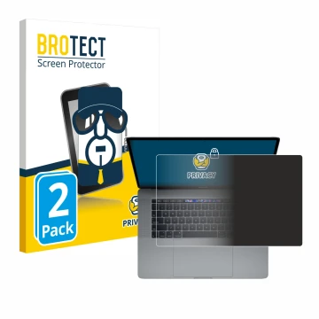 Parte frontale di una confezione del prodotto con il logo del marchio BROTECT. Accanto è raffigurato il dispositivo Apple MacB