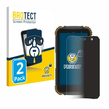 Parte frontale di una confezione del prodotto con il logo del marchio BROTECT. Accanto è raffigurato il dispositivo Doogee S35