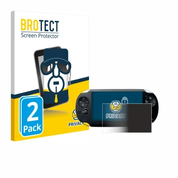 Parte frontale di una confezione del prodotto con il logo del marchio BROTECT. Accanto è raffigurato il dispositivo Sony Plays