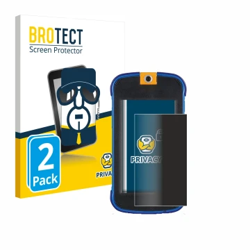 Parte frontale di una confezione del prodotto con il logo del marchio BROTECT. Accanto è raffigurato il dispositivo Vtech Kidi