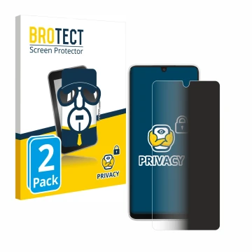 Parte frontale di una confezione del prodotto con il logo del marchio BROTECT. Accanto è raffigurato il dispositivo Samsung Ga