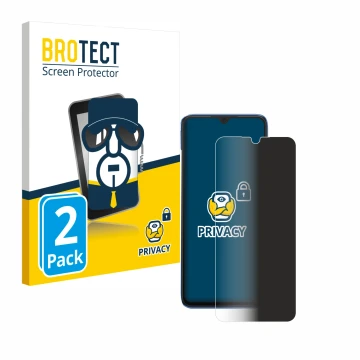 Parte frontale di una confezione del prodotto con il logo del marchio BROTECT. Accanto è raffigurato il dispositivo Xiaomi Red