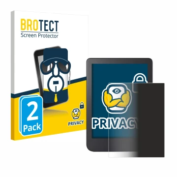 Parte frontale di una confezione del prodotto con il logo del marchio BROTECT. Accanto è raffigurato il dispositivo Kobo Clara