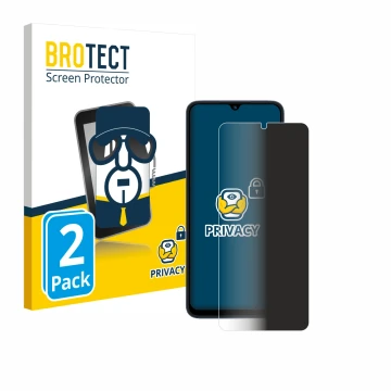 Parte frontale di una confezione del prodotto con il logo del marchio BROTECT. Accanto è raffigurato il dispositivo Xiaomi Red