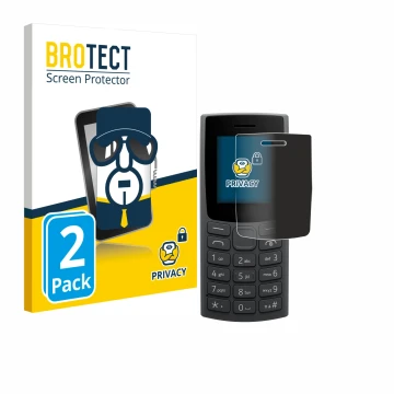 Parte frontale di una confezione del prodotto con il logo del marchio BROTECT. Accanto è raffigurato il dispositivo Nokia 106 