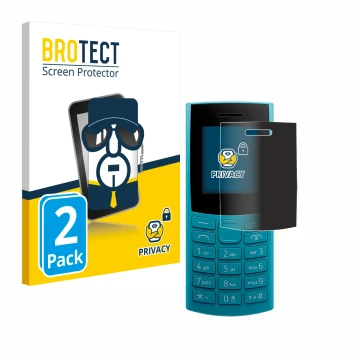 Parte frontale di una confezione del prodotto con il logo del marchio BROTECT. Accanto è raffigurato il dispositivo Nokia 105 