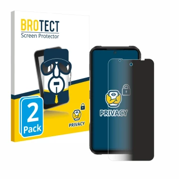 Parte frontale di una confezione del prodotto con il logo del marchio BROTECT. Accanto è raffigurato il dispositivo Doogee V20