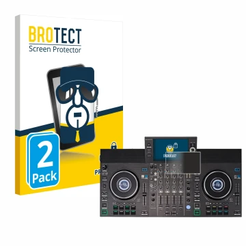 Parte frontale di una confezione del prodotto con il logo del marchio BROTECT. Accanto è raffigurato il dispositivo Denon DJ S