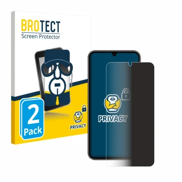 Parte frontale di una confezione del prodotto con il logo del marchio BROTECT. Accanto è raffigurato il dispositivo Samsung Ga
