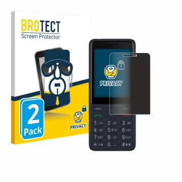 Parte frontale di una confezione del prodotto con il logo del marchio BROTECT. Accanto è raffigurato il dispositivo TCL Onetou