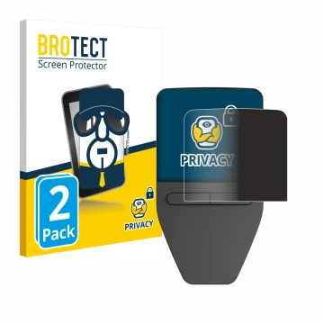 Parte frontale di una confezione del prodotto con il logo del marchio BROTECT. Accanto è raffigurato il dispositivo Trezor Saf
