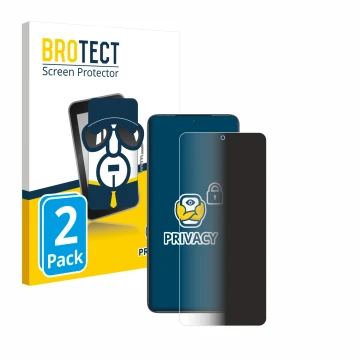 Parte frontale di una confezione del prodotto con il logo del marchio BROTECT. Accanto è raffigurato il dispositivo Xiaomi Poc