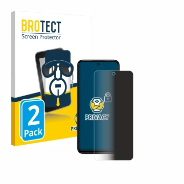 Parte frontale di una confezione del prodotto con il logo del marchio BROTECT. Accanto è raffigurato il dispositivo Xiaomi Red