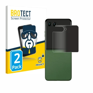 Parte frontale di una confezione del prodotto con il logo del marchio BROTECT. Accanto è raffigurato il dispositivo Motorola R