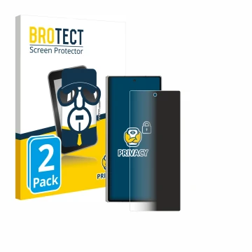 Parte frontale di una confezione del prodotto con il logo del marchio BROTECT. Accanto è raffigurato il dispositivo Samsung Ga