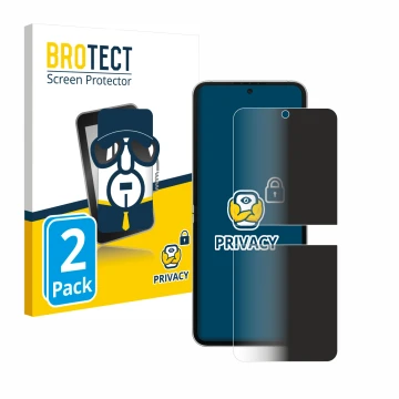 Parte frontale di una confezione del prodotto con il logo del marchio BROTECT. Accanto è raffigurato il dispositivo Samsung Ga