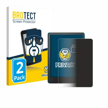 Parte frontale di una confezione del prodotto con il logo del marchio BROTECT. Accanto è raffigurato il dispositivo Amazon Kin